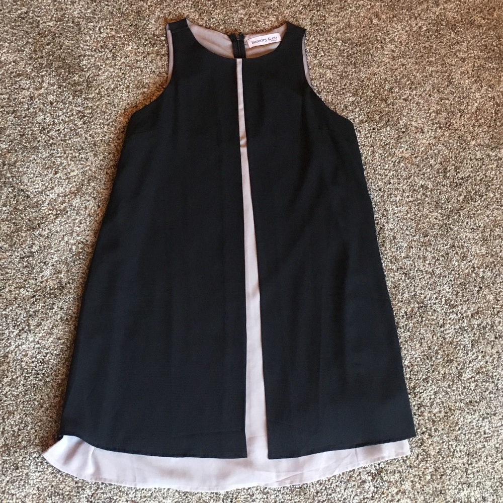 Black and Tan polyester boutique shift dress